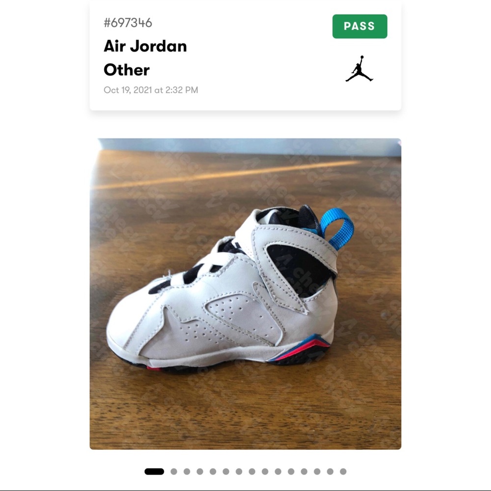 Baby Air Jordan VII 7 Retro White Orion Blue Black Infrared Red - Picture 2 of 11